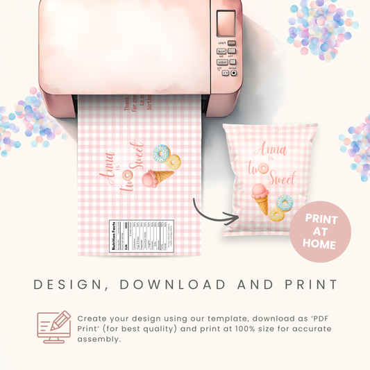 Editable Candyland Chip Bag Template - Digital Download