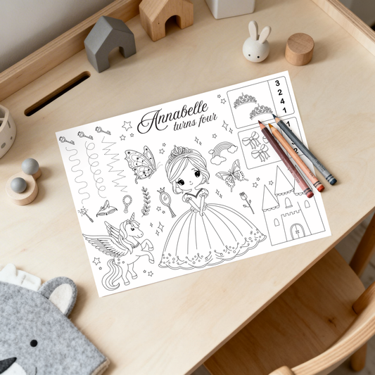 Editable Castle Princess Coloring Sheet - Digital Download