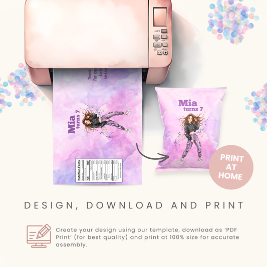 Editable Hip Hop Chip Bag Template - Digital Download