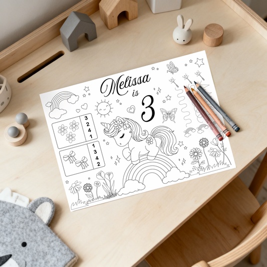 Editable Unicorn Coloring Sheet - Digital Download