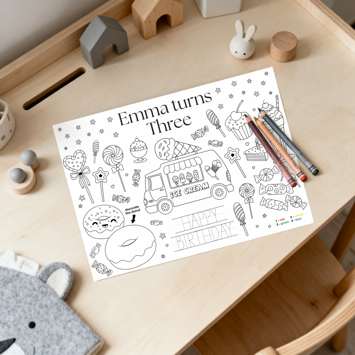 Editable Candyland Coloring Sheet - Digital Download