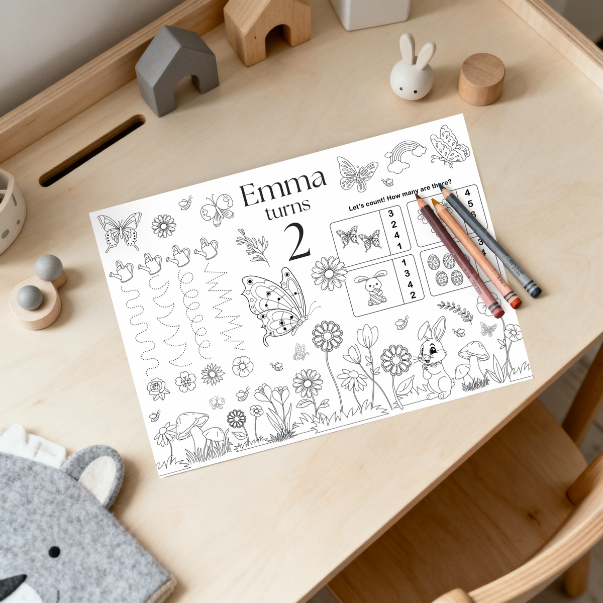 Editable Flower Garden Coloring Sheet - Digital Download