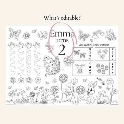 Editable Flower Garden Coloring Sheet - Digital Download