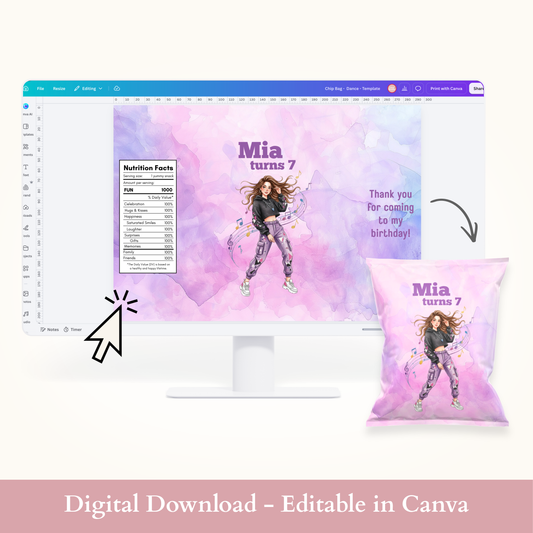 Editable Hip Hop Chip Bag Template - Digital Download