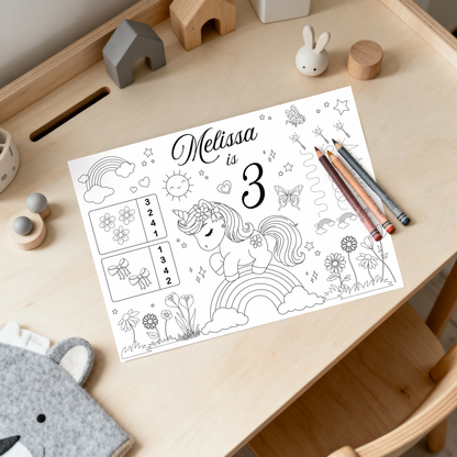 Editable Unicorn Coloring Sheet - Digital Download